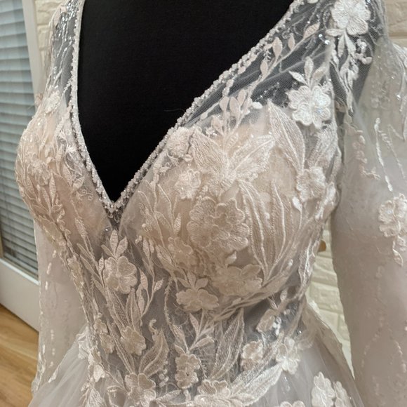 Madison James Style #MJ617 Long Sleeve Wedding Gown - Picture 3 of 12